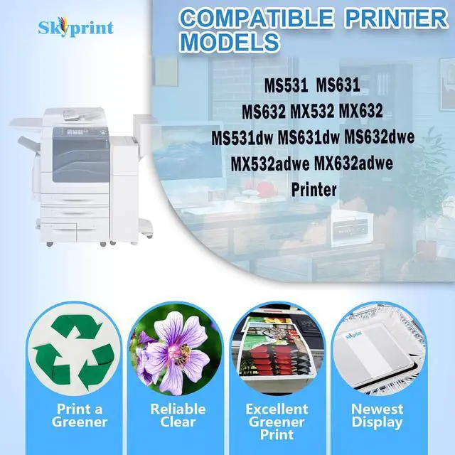 Alt view image 2 of 7 - SkyPrint 66S1000 Toner Cartridge (High Yield 5,000 Pages) Compatible with Lexmark 66S1000 Black Toner for Lexmark MS531 MS631 MS632 MX532 MX632 MS531dw MS631dw MS632dwe MX532adwe MX632adwe Printer