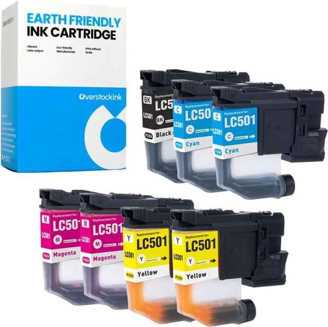 Main image of LC501 Printer Ink Cartridges 7-Pack Compatible for Brother LC501 Works with MFC-J1260DW, J1360DW, J1410DW Printer (1 Black, 2 Cyan, 2 Magenta, 2 Yellow)