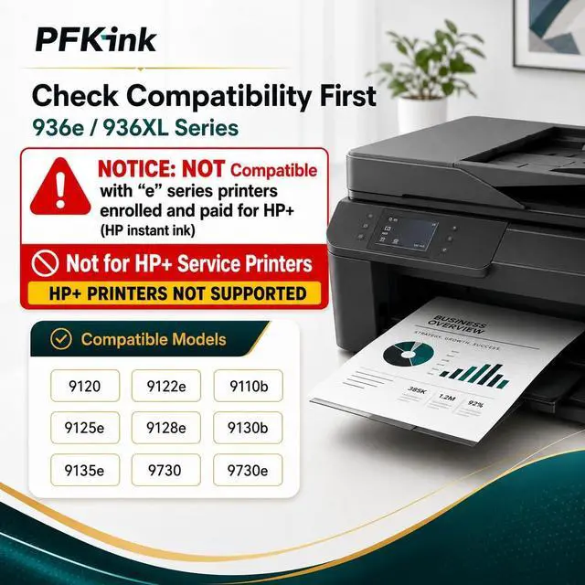 Alt view image 2 of 7 - 936XL 936e Black Ink Cartridges Combo Pack with Chip, Replacement for HP 936 936e Ink, Work with OfficeJet Pro 9135e 9128e 9730e 9120 9110b 9122e 9130b Printers (2Black)