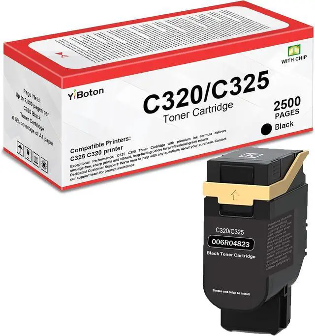 Main image of High Yield C320 C325 Black Toner Cartridge Replacement for Xerox 006R04823- Compatible with Xerox C325 C320 Printer
