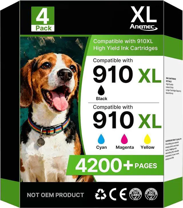 Main image of 910XL Ink Cartridges Combo Pack Replacement for HP Ink 910 XL Compatible with OfficeJet Pro 8020 8025 8028 8035 8030 8010 8015 8018 8022 Printer, 4 Pack