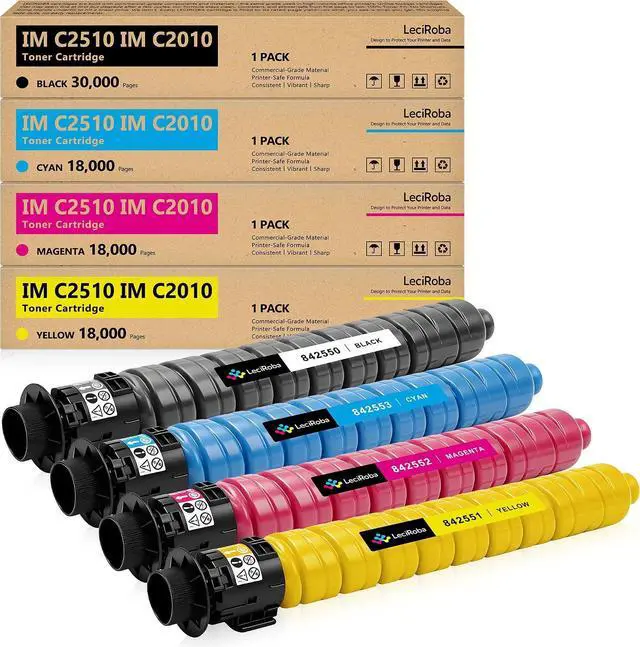 Main image of LeciRoba IM C3010 IM C3510 Compatible Toner Cartridge Replacement for Ricoh 842550 842553 842552 842551 for Ricoh IM C3010 IM C3510 IMC3510 IMC3010 IMC3510SD Printer (4-Pack)