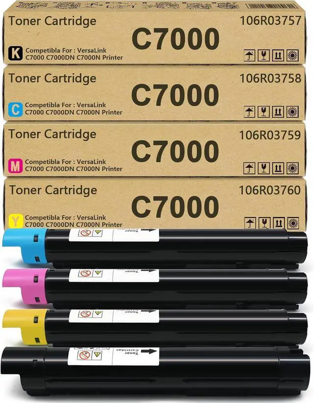 Main image of VersaLink C7000 High Capacity Toner Cartridge Replacement for Xerox 106R03757 106R03758 106R03759 106R03760 Toner Cartridge Compatible for Xerox VersaLink C7000 C7000N C7000DN Printer(4-Pack,BK/C/M/Y)