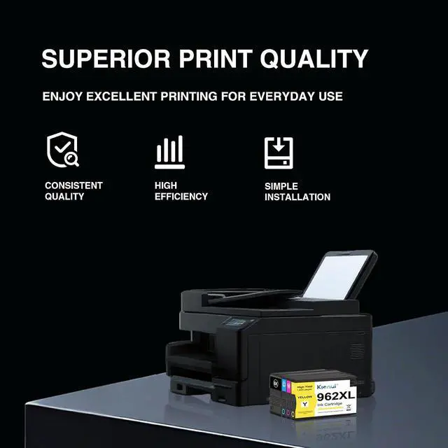 Alt view image 5 of 7 - 962XL Ink Cartridges Combo Pack (4 Pack, BK/C/M/Y) - Replacement for HP 962XL High-Yield Ink, Compatible with Officejet Pro 9015e, 9010, 9025e, 9015, 9025, 9018e, 9020 Printers