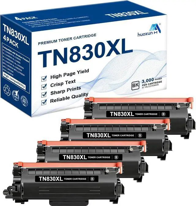 Main image of TN830XL Toner Cartridge High Yield Replacement for Brother TN 830XL TN830 TN830 XL Toner Compatible with HL-L2460DW DCP-L2640DW HL-L2480DW HL-L2400D HL-L2405W MFC-L2820DW Printer (4 Black)