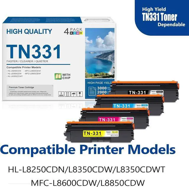 Alt view image 2 of 7 - TN331 Toner Cyan Magenta Yellow Cartridge 3-Pack TN331C TN331M TN331Y Toner