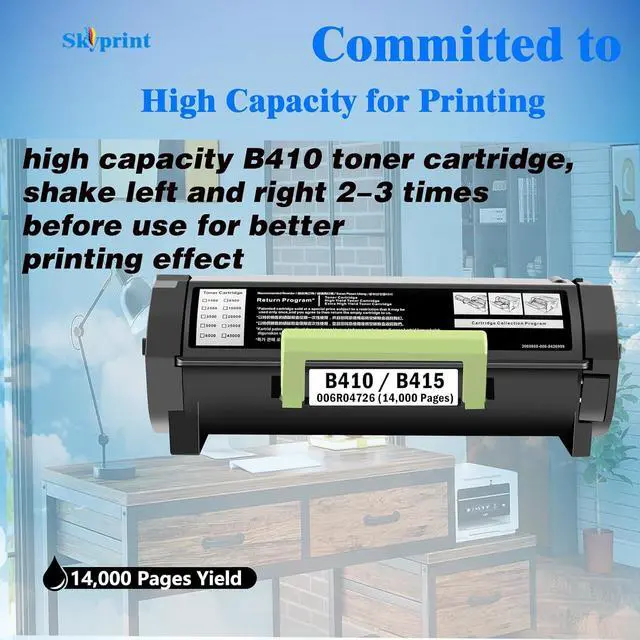 Alt view image 3 of 6 - B410 B415 Toner Cartridge High Yield Compatible for Xerox 006R04726