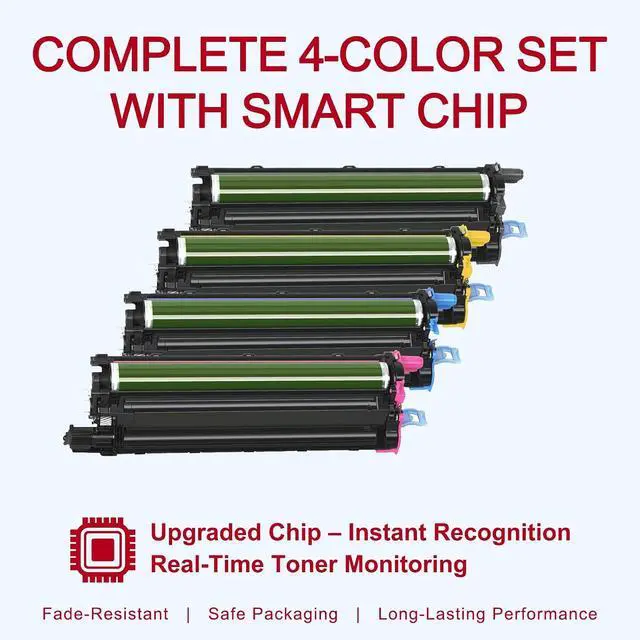 Alt view image 4 of 7 - VersaLink C500/C505 Drum Cartridge 4-Pack High Yield Unit, Replacement for VersaLink C500 C505 C500N C500DT C500DN C505DN C505S C505X C505XL Printer