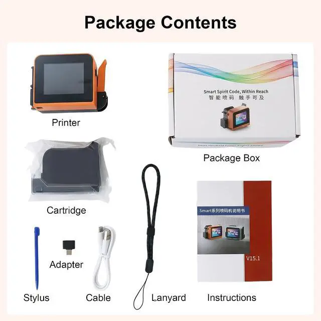 Alt view image 6 of 7 - Small Handheld Inkjet Printer - 150g Portable Printer with 600DPI