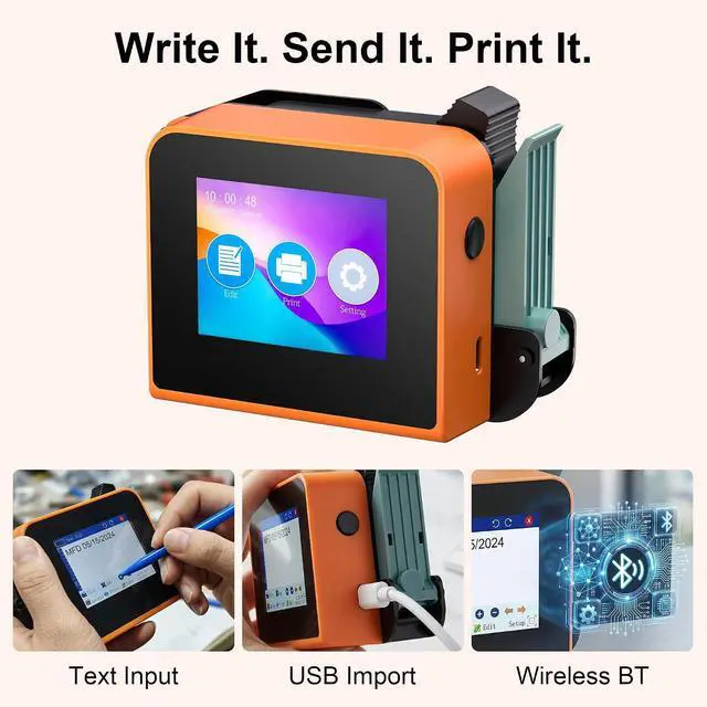 Alt view image 5 of 7 - Small Handheld Inkjet Printer - 150g Portable Printer with 600DPI