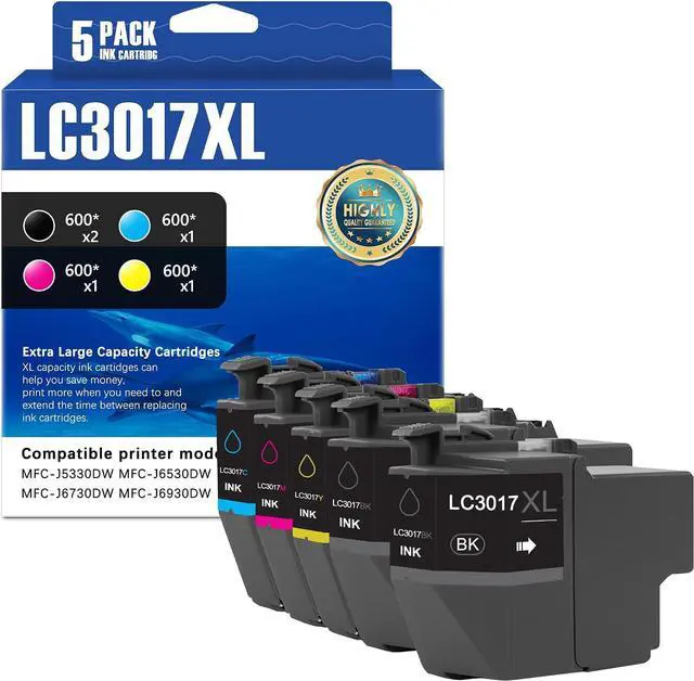 Main image of SFINK LC3017 LC3017XL Ink Cartridges High Yield (5-Pack) Replacement for Brother LC3017 XL Ink Cartridges MFC-J5330DW MFC-J6530DW MFC-J6730DW MFC-J6930DW Printer (BK/C/M/Y)