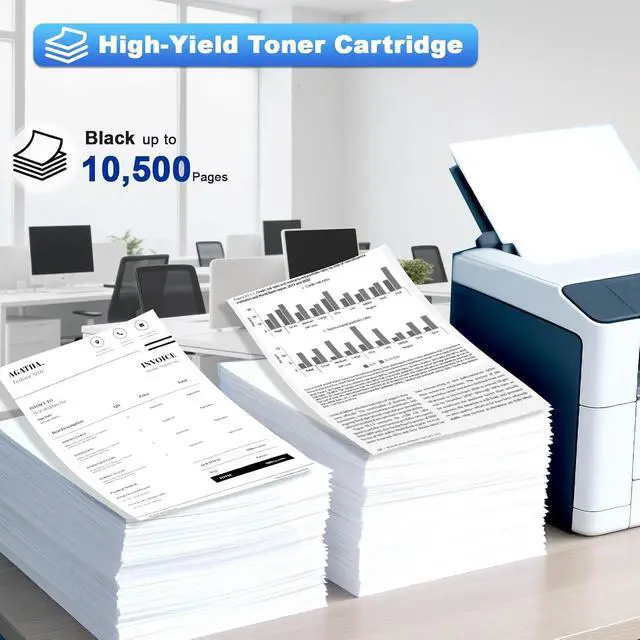 Alt view image 3 of 7 - 81A Toner Cartridges 2 Pack CF281A Black Replacement for HP 81A CF281A 81X CF281X with HP Laserjet Enterprise MFP M605 M606 M630 M630f HP Laserjet MFP M604 M630h M630z M630dn Printer (with Chip)