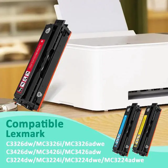 Alt view image 3 of 7 - for Lexmark MC3224 MC3326 Toner Cartridges (with Chip),C3210M0 Ink Cartridge for C3224dw MC3224i MC3224dwe MC3224adwe C3326dw MC3326i MC3326dwe C3426dw MC3426i Printer,Compatible with C320030(Magenta)