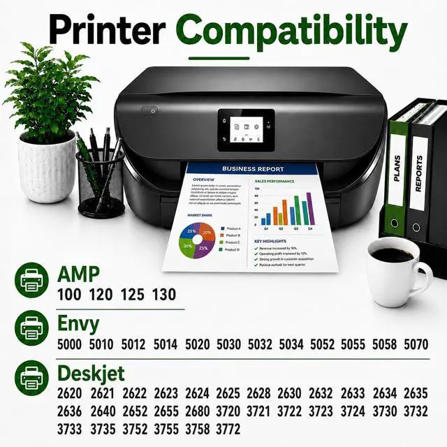 Alt view image 2 of 7 - 65XL Ink Cartridges Combo Pack Replacement for HP 65XL Ink Cartridge