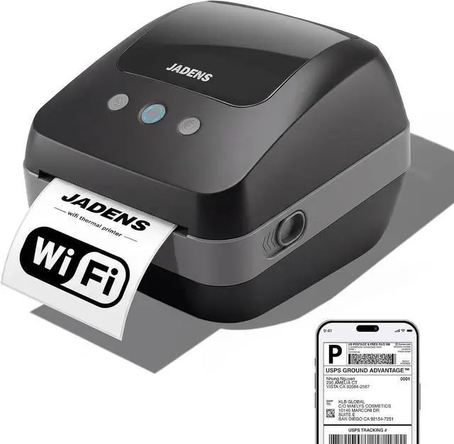 Main image of JADENS Dual-Band Wi-Fi 4x6 Shipping Label Printer for Small Business & Home(Black)