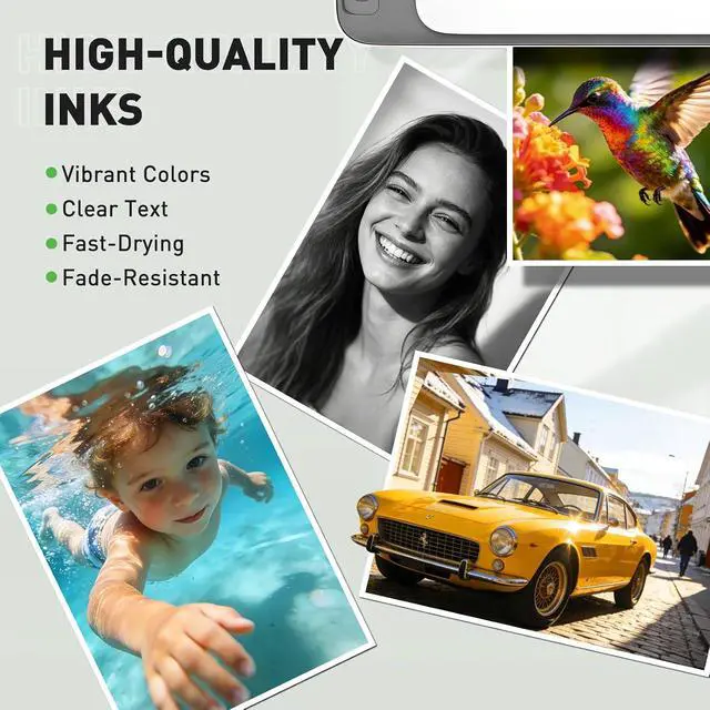 Alt view image 5 of 7 - 62 62XL Ink Cartridges Black and Color for HP Envy 7640 5660 7645 5540 5640