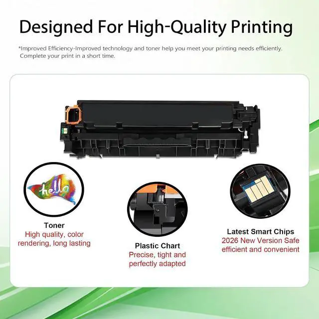 Alt view image 5 of 7 - Replacement for HP 312A Toner Cartridges 4 Pack (B/C/M/Y)