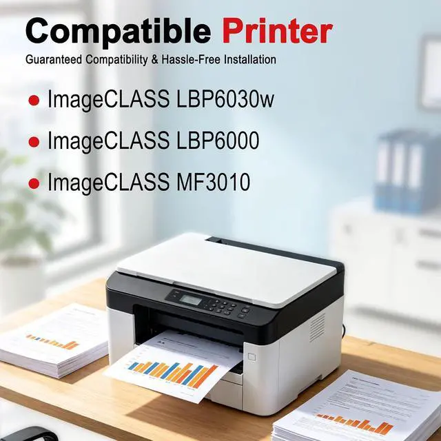 Alt view image 2 of 7 - 125 Black Toner Cartridge High Yield Compatible 125 Toner Cartridges Replacement for Canon 125 Toner Cartridge for imageCLASS LBP6030w LBP6000 MF3010 Printer, 3-Pack
