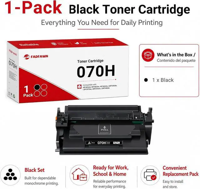 Alt view image 5 of 7 - 070H 1 Pack Black Toner Cartridge High Yield Replacement for Canon 070H 070 Toner for ImageCLASS MF467dw MF465dw MF463dw LBP247dw LBP246dw MF462dw MF461dw LBP244dw LBP243dw LBP241dw Printer