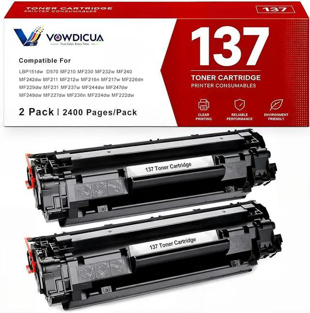 Main image of 137 Toner Cartridge 2 Black Replacement for Canon 137 Black Toner Cartridge CRG137 CRG-137 for ImageClass D570 LBP151dw MF216n MF236n MF232W MF227dw MF229dw MF244dw MF247dw Printer