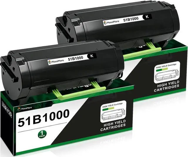 Main image of MasaiMara 51B1000 Compatible Toner Cartridges for Lexmark MS317 MS317dn MX317dn MS417 MS417dn MX417de MS517 MS517dn MX517de MS617 MS617dn MX617de Printers (Black, 2-Pack)