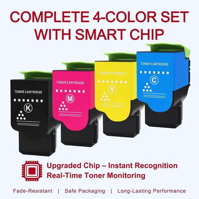 Alt view image 3 of 7 - Compatible for C2325H Toner 4P C2325/MC2325 High Yield 9.9k Pages