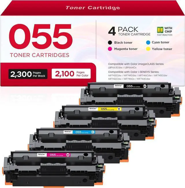 Main image of 055 Toner Cartridge Set 4 Pack Compatible for Canon 055H CRG-055