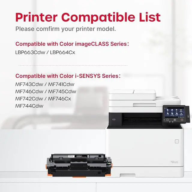 Alt view image 3 of 7 - 055 Toner Cartridge Set 4 Pack Compatible for Canon 055H CRG-055