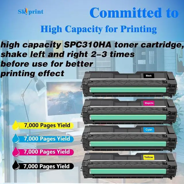 Alt view image 3 of 6 - SkyPrint SP C310HA Toner Cartridge 406475 406476 406477 406478