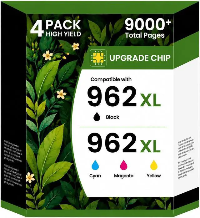 Main image of 962XL Ink Cartridges for HP 962XL Ink Cartridges Combo Pack Work for HP OfficeJet Pro 9010, 9015, 9018, 9020, 9025 9014 9016 9019 Printer, 4-Pack