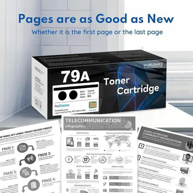 Alt view image 6 of 7 - 79A Toner Cartridge, CF279A 2 Black Compatible M26nw Toner Replacement for HP 79A Laser Pro M12w M12a; Laser Pro MFP M26nw M26a Printer Ink