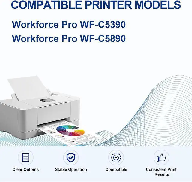 Alt view image 2 of 6 - Remanufactured T10W100 T10W Ink Cartridge High Capacity T10W Black Ink T10W100 Compatible with Workforce Pro WF-C5390 WF-C5890 Color Printer Ink,Black