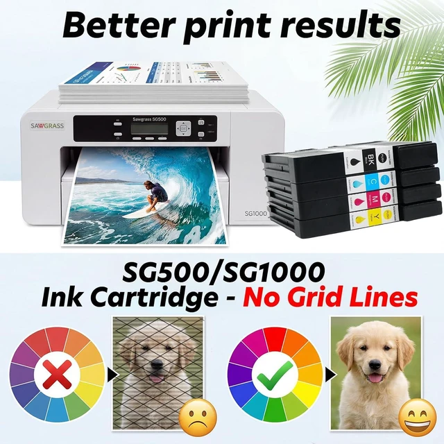 Alt view image 6 of 7 - Version 4.03 Sublimation Ink Cartridge Replacement for Sawgrass Virtuoso SG500/SG1000 Printers (BK/C/M/Y, 4 Pack), Compatible with Firmware Version 4.03