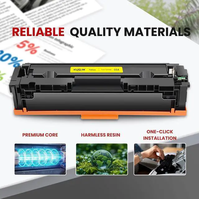 Alt view image 4 of 7 - 1-Pack CRG 054 High Yield Yellow Toner Cartridge Replacement for Canon CRG 054 for imageCLASS MF642Cdw MF644Cdw MF640C MF641Cw MF643Cdw MF645Cx LBP621Cw LBP622Cdw LBP623Cdw Printer