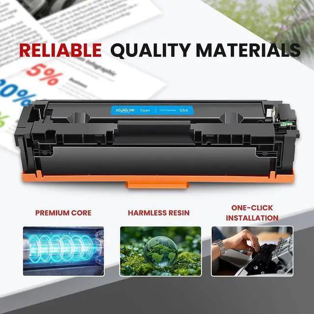 Alt view image 4 of 7 - 1-Pack CRG 054 High Yield Cyan Toner Cartridge Replacement for Canon CRG 054 for imageCLASS MF642Cdw MF644Cdw MF640C MF641Cw MF643Cdw MF645Cx LBP621Cw LBP622Cdw LBP623Cdw Printer