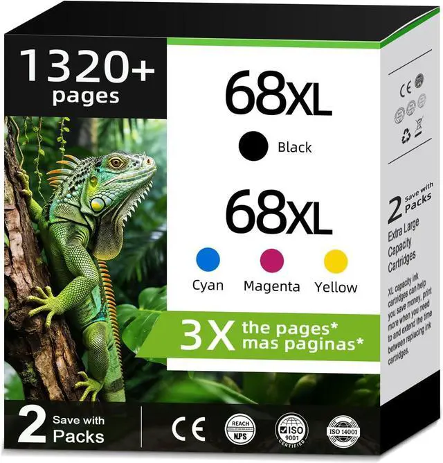 Main image of 68XL Ink Cartridges Black Color Combo Pack for HP 68 XL 68e Printers Replacement for HP68XL HP68 for Envy 6155e 6555e 6152e 6552e 6558e 6110e 6500e 6520 6520e 6530e 6531e 6532e 6165e 6110e 6110r 6120e