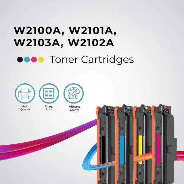 Alt view image 2 of 7 - Toner Pros High Yield 210A Toner Cartridges 4-Pack with Chip Included (Black, Cyan, Magenta, Yellow) Compatible for HP Color LaserJet Pro MFP 4301fdw, 4301fdn, 4201dw, 4201dn