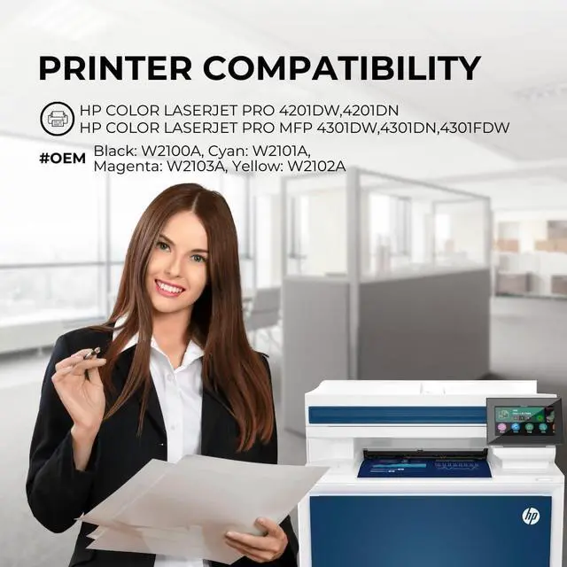 Alt view image 3 of 7 - Toner Pros High Yield 210A Toner Cartridges 4-Pack with Chip Included (Black, Cyan, Magenta, Yellow) Compatible for HP Color LaserJet Pro MFP 4301fdw, 4301fdn, 4201dw, 4201dn