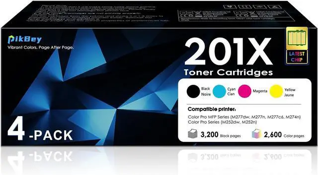 Main image of 201X Toner Cartridges High Yield 4-Pack (Bk/C/M/Y) Compatible for HP 201x CF400X 201a CF400A Toner Replacement for Color Pro M252dw M252n M277dw M277n M274n M277c6 Printers