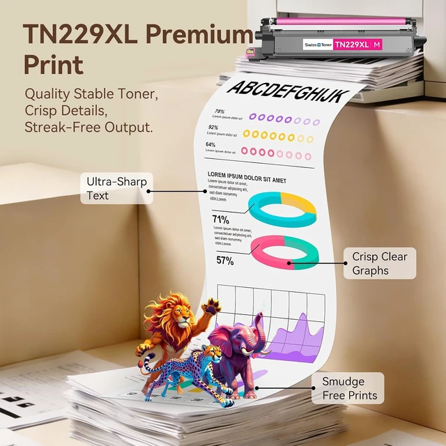 Alt view image 6 of 7 - TN229XL Toner 4 Pack Comapatible for Brother MFC-L3780CDW