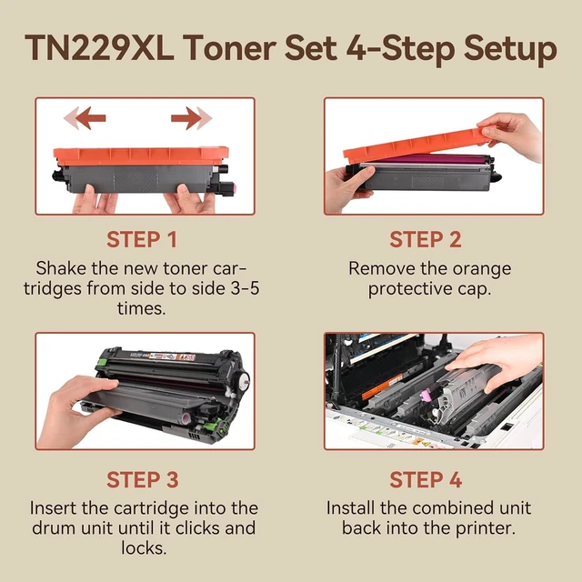 Alt view image 7 of 7 - TN229XL Toner 4 Pack Comapatible for Brother MFC-L3780CDW