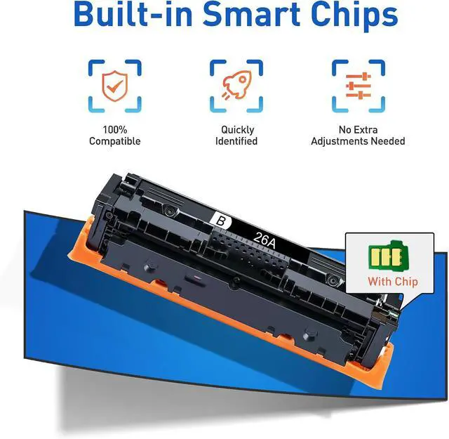 Alt view image 3 of 7 - CF226A 26A Black Toner Cartridges 2 Pack (6,200 Page) Compatible for HP 26A
