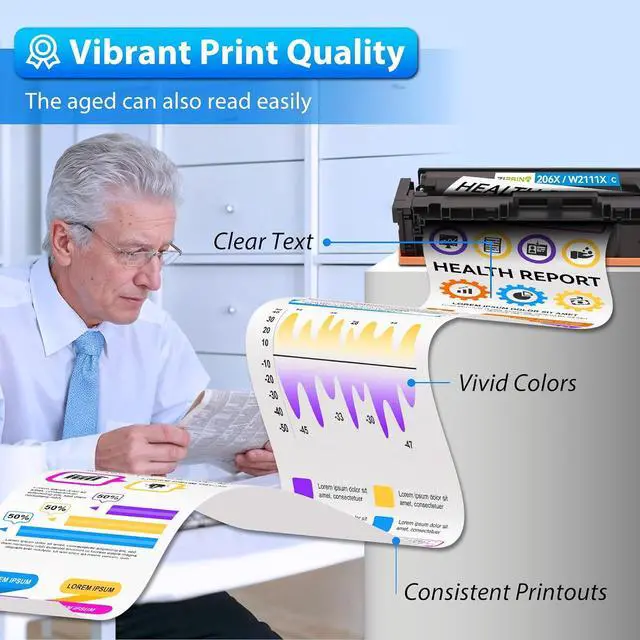 Alt view image 4 of 7 - 206X Toner Cartridges 4 Pack high Yield for Color LaserJet M283 M255