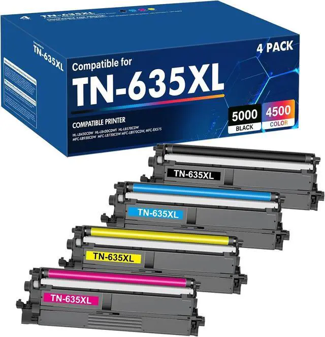 Main image of TN635 TN635XL Toner Cartridges Compatible for Brother MFC-L8930CDW 4-Pack