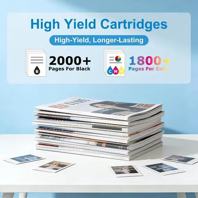 Alt view image 3 of 7 - 952XL Ink Cartridges Replacements for HP 952 Ink Cartridges Combo Pack (4 Pack), Compatible with HP OfficeJet Pro 7740 8710 8715 8720 8725 8730 Printers, 952 Black and 952 Color (Cyan Magenta Yellow)