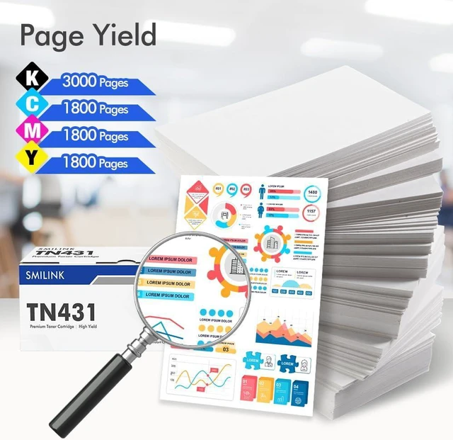 Alt view image 3 of 6 - TN431 TN-431 Toner Cartridge 4 Pack for Brother TN 431 MFC-L8900CDW