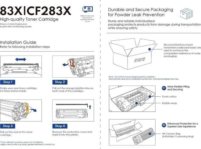 Alt view image 7 of 7 - 83X CF283X 83A Toner Cartridge Black High Yield MFP M125nw (2-Pack)