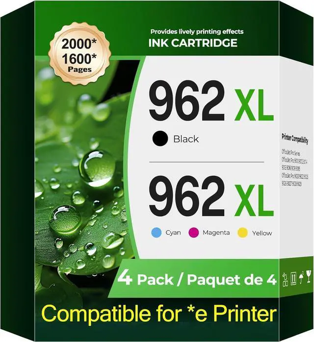 Main image of 962XL Ink Cartridges Combo Pack OfficeJet Pro 9015e 9018e 9025e 9010 9020 Compatible for HP 962XL Ink Cartridges HP962XL HP962XL Printer Ink for OfficeJet Pro 9010 9015e 9018e 9012e 9025e 9022e