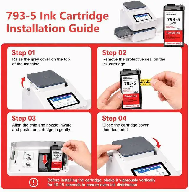 Alt view image 7 of 7 - 793-5 Ink Cartridge Replacement for Pitney Bowes, Red 2 Pack
