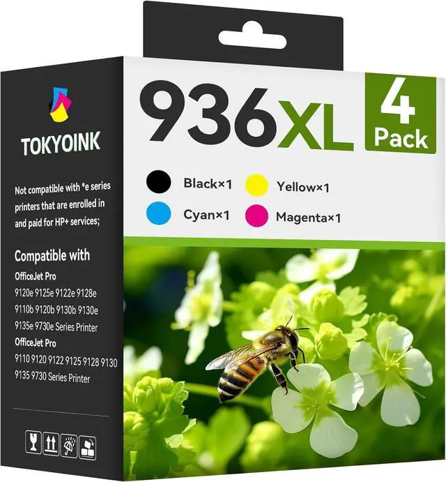 Main image of 936XL 936 Ink Cartridges Replacement for HP 936 Ink Cartridges for HP 936e Ink 936XL Black and 936 Color Combo Pack for HP OfficeJet Pro 9120e 9730e 9130 9135e 9122e 9128e 9110b 9120b Printer